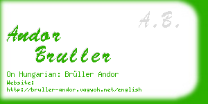 andor bruller business card